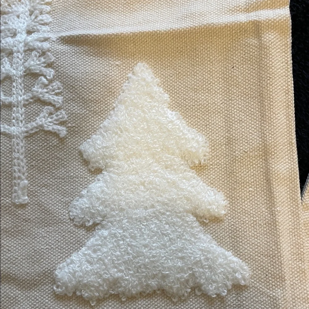 Set of two Cream Tree textured Patterned Accent Pillow Covers new beautiful